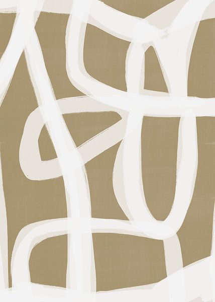 Japandi Brush Stroke Flow #1 | Brown White par Bohomadic Studio