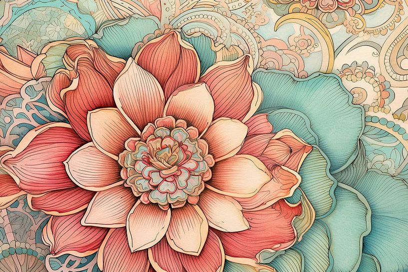 Malen von friedlichen Abstraktionen | Gelassenheit von ARTEO Gemälde