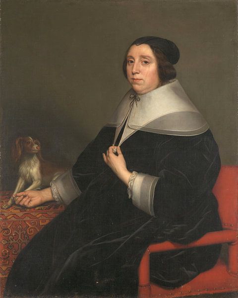 Porträt einer Frau, Gerard van Honthorst, 1655 von Marieke de Koning