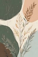 Botanical Silhouettes on Abstract Shapes