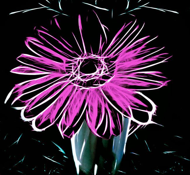 Gerbera_purple par Yvon van der Wijk