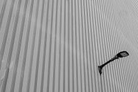 a modern LED on a metal wall