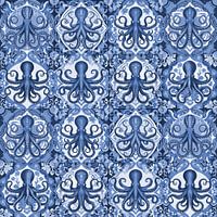 Delfter Blau Fliese Design Krake