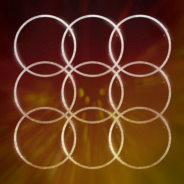 Goldenes Gleichgewicht Art Deco Geometrie von Mad Dog Art