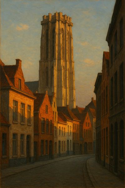 Mechelen bei Sonnenuntergang - Großes Licht und ruhige Straßen von Travel Shop