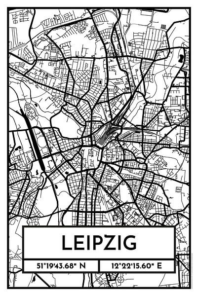Leipzig - Stadsplattegrond ontwerp stadsplattegrond (Retro) van ViaMapia