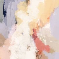 Moderne abstrakte bunte Malerei in Pastellfarben. Rosa, lila, beige, weiß, lachsfarben