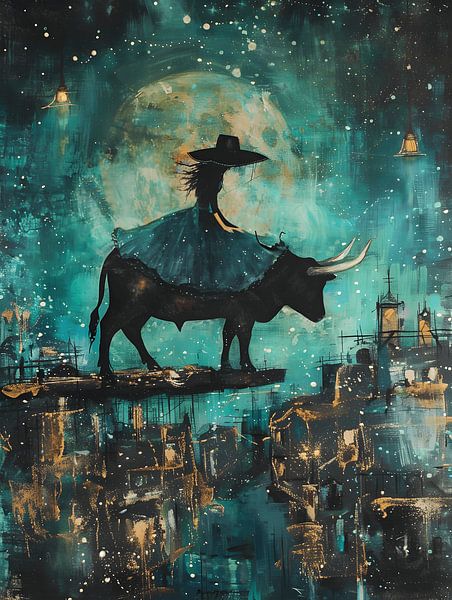 The woman and the bull by Petra Dreiling-Schewe