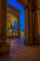 Florence, les Offices et la Loggia dei Lanzi à l'heure bleue
