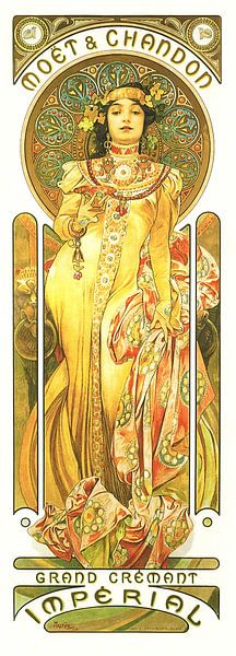 Grand Cremant, Jugendstil Malerei Mucha von Alphonse Mucha