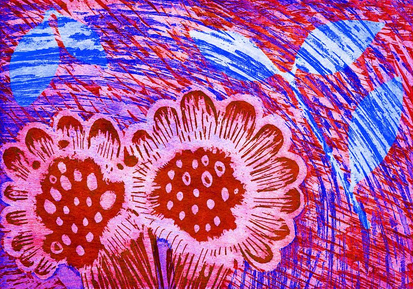 Glückliche Blumen von Godelieve Abstracte Kunst