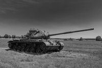 M47 Patton army tank black white 7