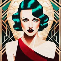 Portrait of a woman in Art Deco style