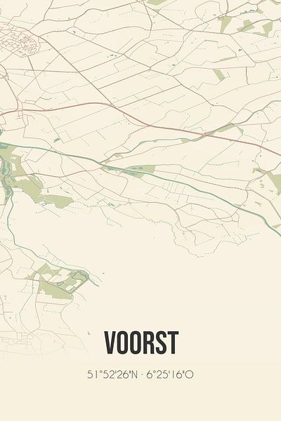Carte ancienne de Voorst (Gelderland) par Affiches de lieux