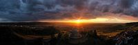 Panorama du coucher de soleil sur la chapelle funéraire du Wurtemberg à Stuttgart avec vue sur la vi