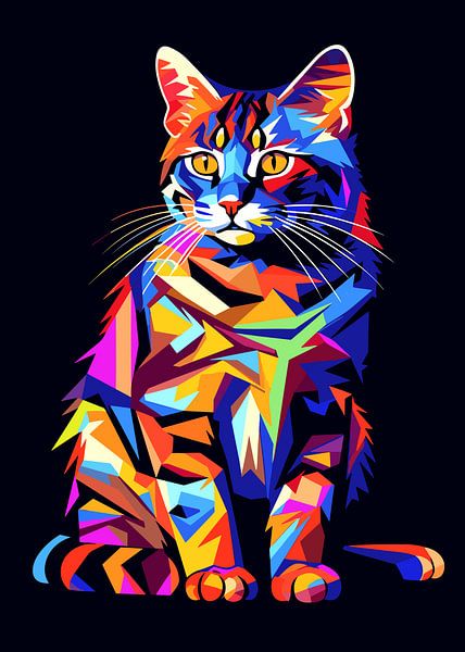 Katze Tier WPAP Pop Art von Mason Scott