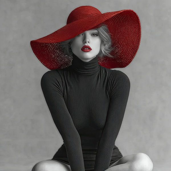 woman with red hat by Egon Zitter