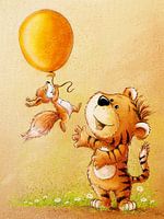 schattige tijger met eekhoorn