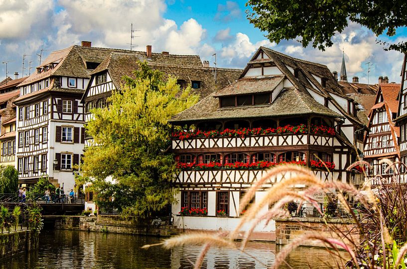 Façade d'une maison à colombages sur l'Ill dans le quartier des tanneurs Vieille ville France Strasb par Dieter Walther