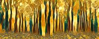 Des arbres élégants dans le style de Gustav Klimt