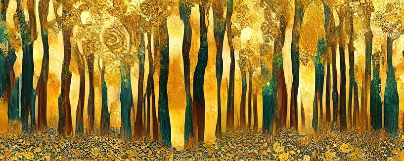 Des arbres élégants dans le style de Gustav Klimt par Whale & Sons
