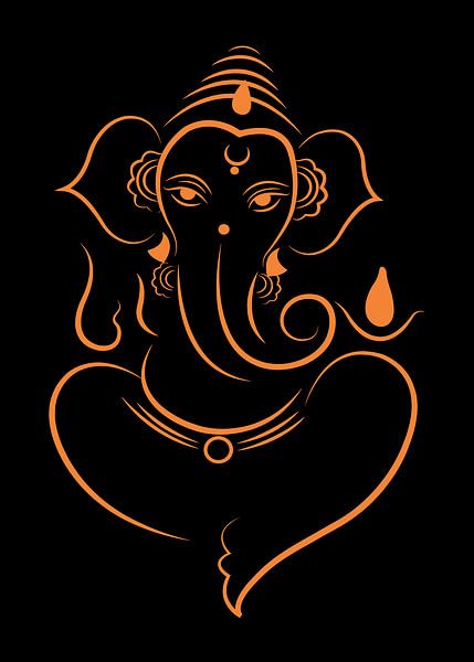 Elegante Ganesha-Linienkunst von Art Kingdom