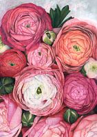 Arleth Ranunkelstrauß in warmem Rosa