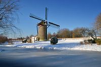 Le moulin à eau dans un paysage enneigé