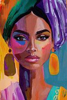 Modernes abstraktes Porträt einer Frau