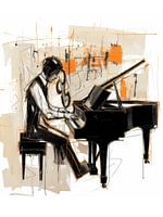Musicien de jazz jouant du piano Style abstrait