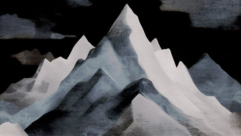 Abstrakt Moderne Japandi Gebirgslandschaft Japan Natur von FRESH Fine Art