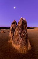 Special rock in Pinnacles desert national park at sunset just outside Perth in Aus