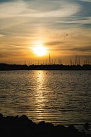 Coucher de soleil au port