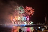 New Year Fireworks on the Erasmusbridge