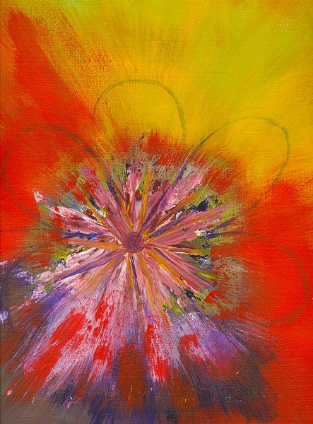 Explosion de couleurs dans la forme de la fleur par Nelleke Bruno