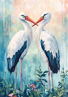 Cheerful birds | Two birds in garden