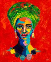 Femmes africaines en rouge - Art mixte