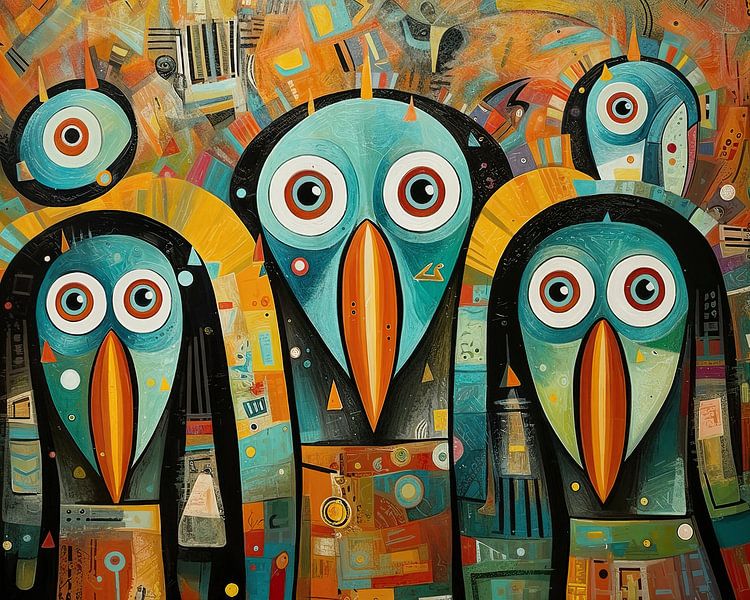 Bunte Vögel malen von ARTEO Gemälde