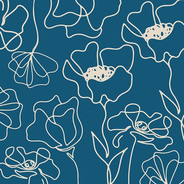 Skandinavischer Blumen Markt von Mad Dog Art