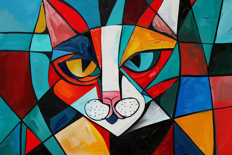 Chat - Cubisme par Poster Art Shop
