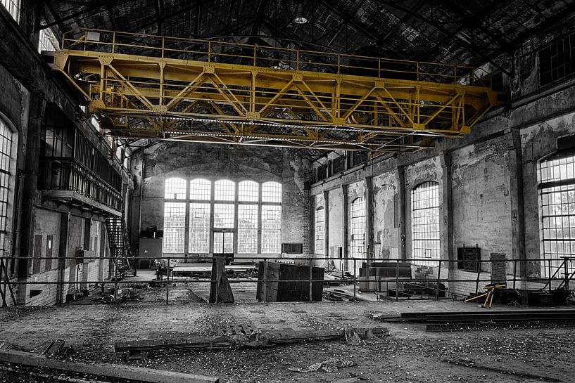 Die große Fabrik (schwarz-weiß) von Rens Bok