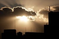 Sonnenuntergang in Morioka, Japan