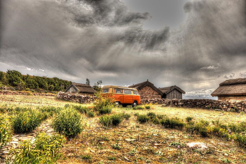 Old Volkswagen bus at an old fishing village on Öland, Sweden by GoWildGoNaturepictures