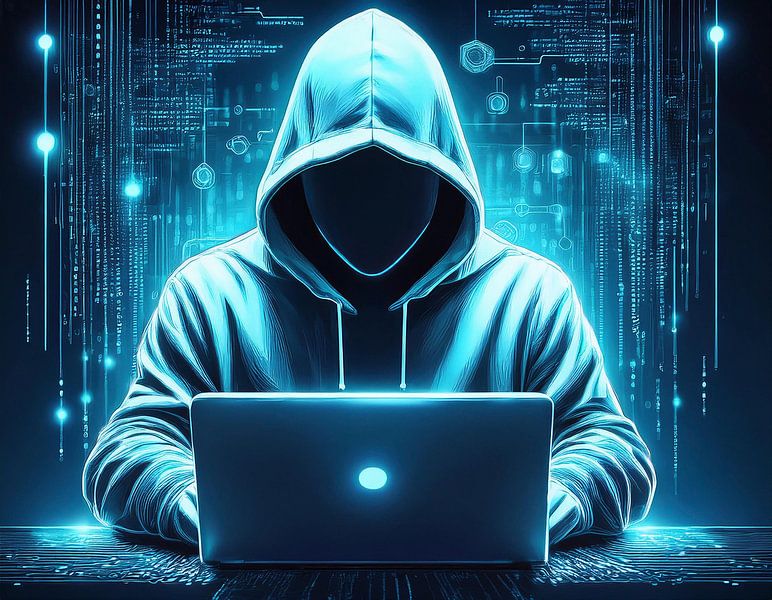 Hacker with laptop by Tilo Grellmann