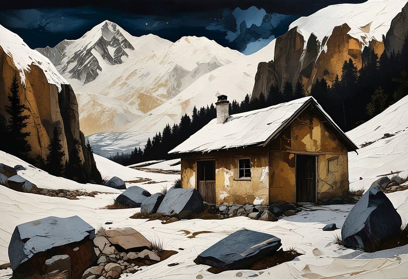 Refuge en montagne - collage par Nick Wendt