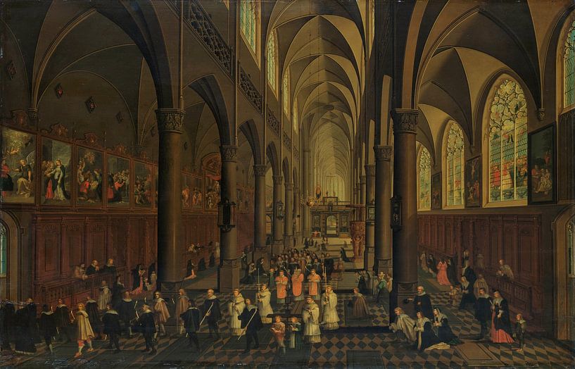 Peeter Neeffs, The Dominican Church in Antwerp, 1636 by Atelier Liesjes