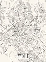 Plan de la ville de Zwolle - Ville - Version allégée - Overijssel Map