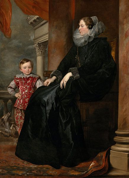 Genuesische Adelige und ihr Sohn, Antoon van Dyck von Meisterhafte Meister