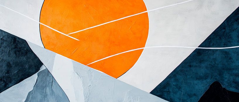 Abstrakte Landschaft mit Sonnenkreis von Poster Art Shop