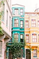 Farbige Häuser in Istanbul, Türkei